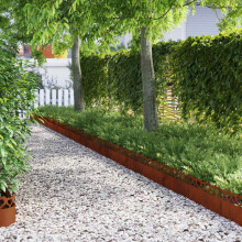 Berkfield Lawn Edgings 20 pcs Rusty 103 x 0.05 x 22 cm Weathering Steel