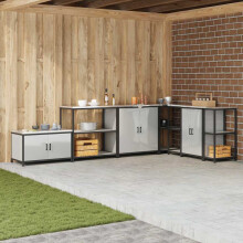 Berkfield Kitchen Storage with Shelf Silver 90 x 50 x 92 cm Steel