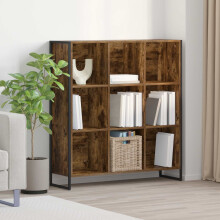 Berkfield Book Cabinet Smoke Oak 99.5 x 30 x 108.5 cm Engineered Wood
