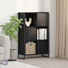Berkfield Book Cabinet Black Oak 68 x 30 x 108.5 cm Engineered Wood