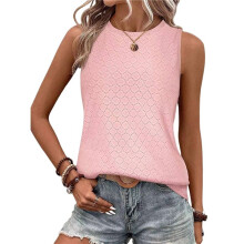 Women'S Summer Casual Crewneck Cap Sleeve Shirts  M