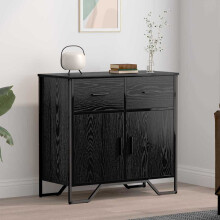 Berkfield Sideboard with Drawer Black Oak 79.5 x 35.5 x 74.5 cm