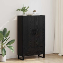 Berkfield Highboard Black Oak 69.5 x 30 x 115 cm Engineered Wood