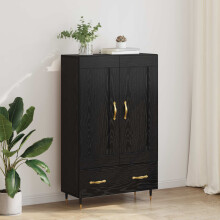 Berkfield Highboard Black Oak 69.5 x 31 x 115 cm Engineered Wood