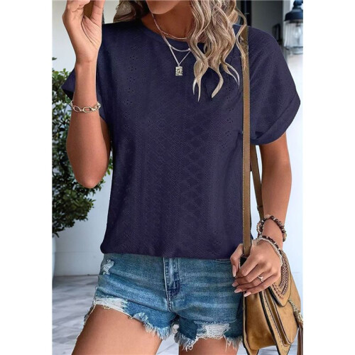 Womens Short Sleeve Tops Navy XL 1