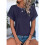Womens Short Sleeve Tops Navy XL 5