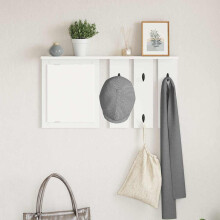Berkfield Wall-Mounted Coat Rack White 85 x 10 x 45 cm Engineered wood