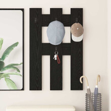 Berkfield Wall-Mounted Coat Rack Wall-mounted Black Oak 65 x 3 x 100 cm
