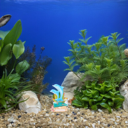 Fish Tank Ornament Resin Dolphin Statue Assorted Color 1pack 2