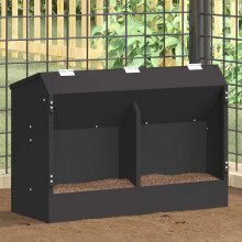 Berkfield Rabbit Feeder Black 64.5 x 25.5 x 45.5 cm Cold-Rolled Steel