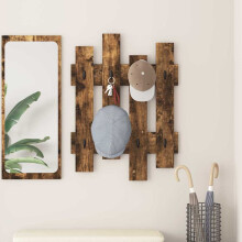 Berkfield Wall-Mounted Coat Rack Wall-mounted Smoked Oak 60 x 3 x 82 cm