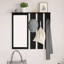Berkfield Wall-Mounted Coat Rack with Shelf Black oak 84 x 10 x 80 cm