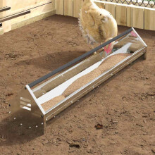 Berkfield Chicken Feeding Trough Silver 108 x 20.5 x 20 cm