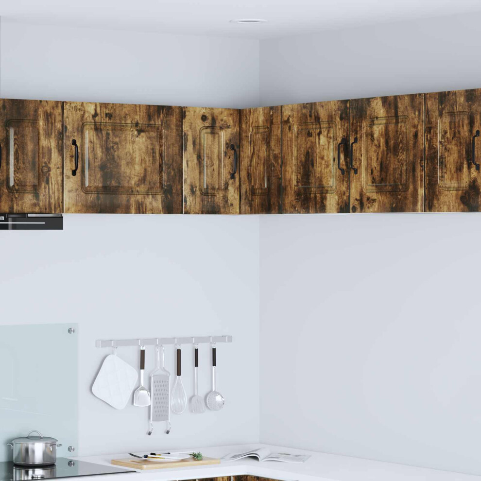 Berkfield Dishwasher Panel With Storage Kalmar Smoked Oak 57 X 57 X 40 Cm 6205197253756