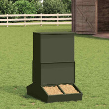 Berkfield Pig Feeder Olive Green 82 x 51 x 91.5 cm Cold-Rolled Steel