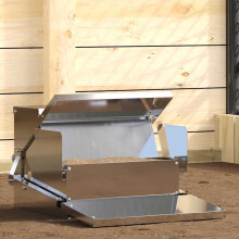 Berkfield Chicken Treadle Feeder Silver 50 x 40 x 29 cm Galvanised Steel