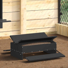 Berkfield Chicken Treadle Feeder Black 75 x 53 x 20.5 cm