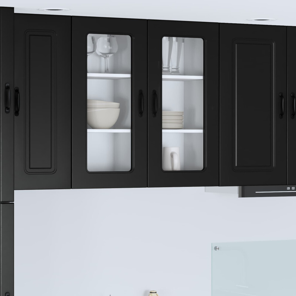 Berkfield Dishwasher Panel Kalmar Black 40 X 31 X 80 Cm Engineered Wood 4053703994813