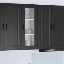 Berkfield Dishwasher Panel Kalmar Black 40 x 31 x 100 cm Engineered Wood