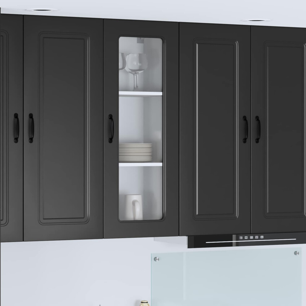 Berkfield Dishwasher Panel Kalmar Black 40 X 31 X 100 Cm Engineered Wood 9030305791632