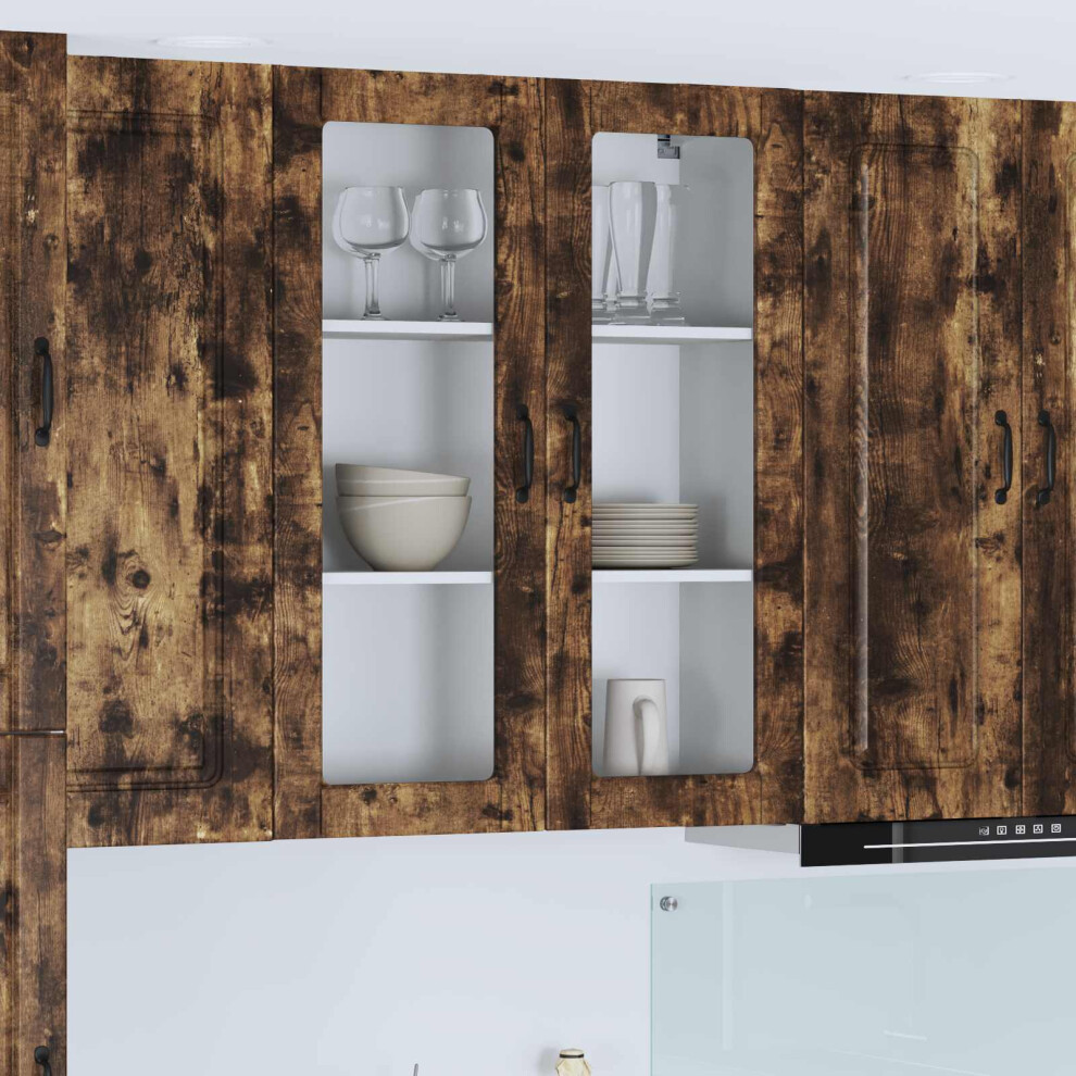 Berkfield Dishwasher Panel Kalmar Smoked Oak 80 X 31 X 100 Cm 4848374506768