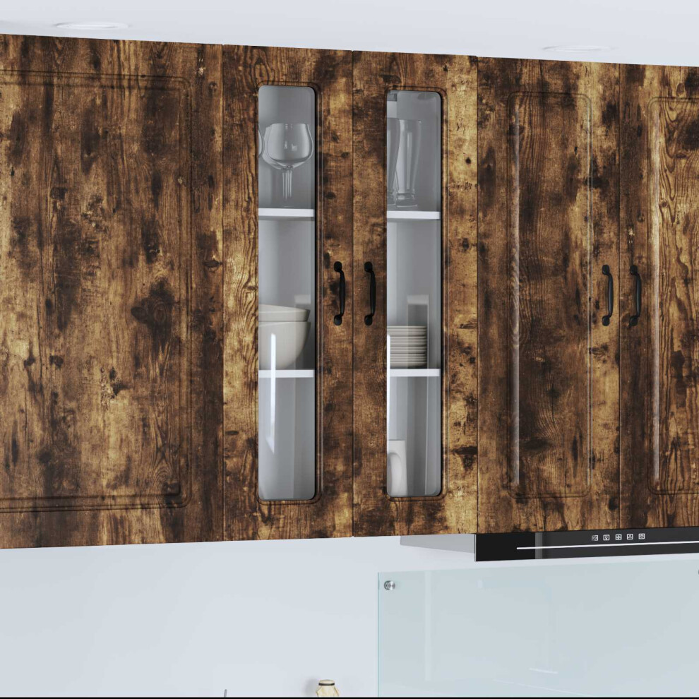 Berkfield Dishwasher Panel Kalmar Smoked Oak 60 X 31 X 100 Cm 083582566300