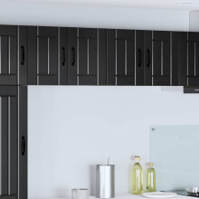 Berkfield Dishwasher Panel Lucca 2 pcs Black 60 x 31 x 40 cm