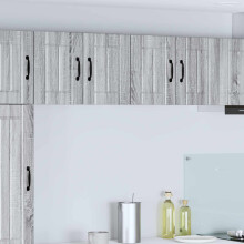 Berkfield Kitchen Wall Cabinets Lucca 2 pcs Grey Sonoma 60 x 31 x 40 cm