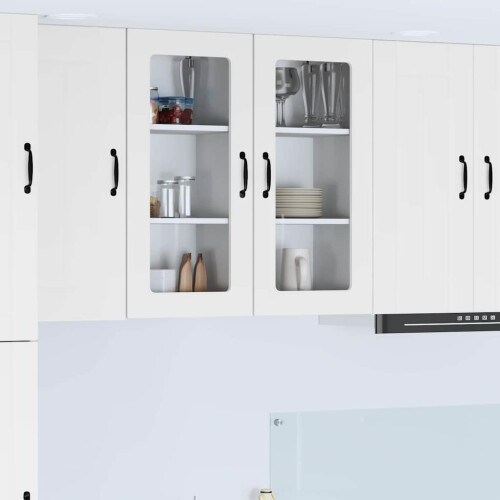 Berkfield Dishwasher Panel Lucca 2 pcs White 40 x 31 x 80 cm