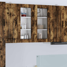 Berkfield Dishwasher Panel Lucca 2 pcs Smoked Oak 40 x 31 x 80 cm