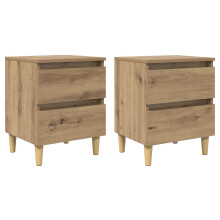 Berkfield Bed Cabinets 2 pcs Artisan Oak 40 x 35 x 50 cm Engineered Wood