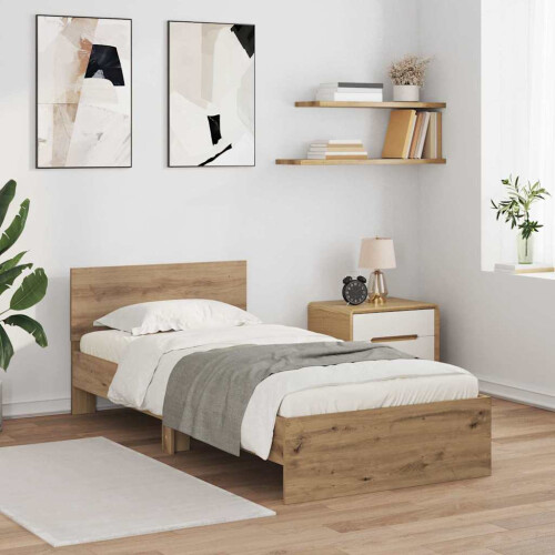 Berkfield Bed Frame Artisan Oak 90 x 200 cm Engineered Wood
