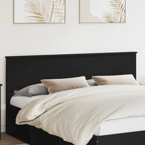 Berkfield Headboard Black Oak Engineered wood
