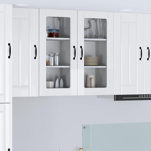 Berkfield Dishwasher Panel Lucca 2 pcs High Gloss White 40 x 31 x 80 cm