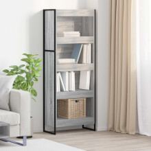 Berkfield Book Cabinet Grey Sonoma 60 x 30 x 155 cm Engineered Wood