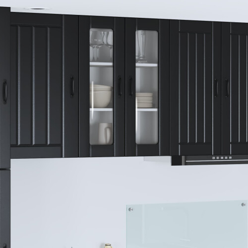 Berkfield Dishwasher Panel Lucca Black 60 x 31 x 80 cm Engineered Wood