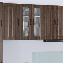 Berkfield Dishwasher Panel Lucca Brown Oak 60 x 31 x 80 cm