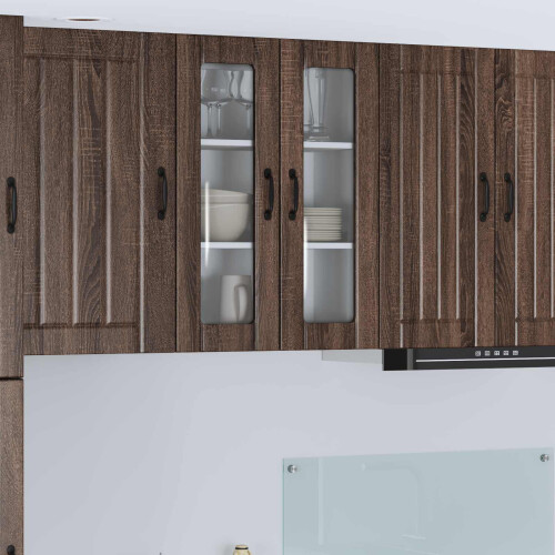 Berkfield Dishwasher Panel Lucca Brown Oak 60 x 31 x 80 cm