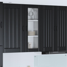 Berkfield Dishwasher Panel Lucca Black 40 x 31 x 100 cm Engineered Wood
