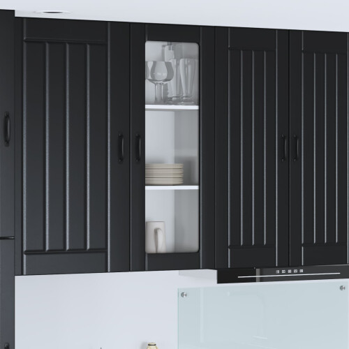 Berkfield Dishwasher Panel Lucca Black 40 x 31 x 100 cm Engineered Wood