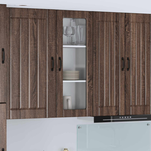 Berkfield Dishwasher Panel Lucca Brown Oak 40 x 31 x 100 cm