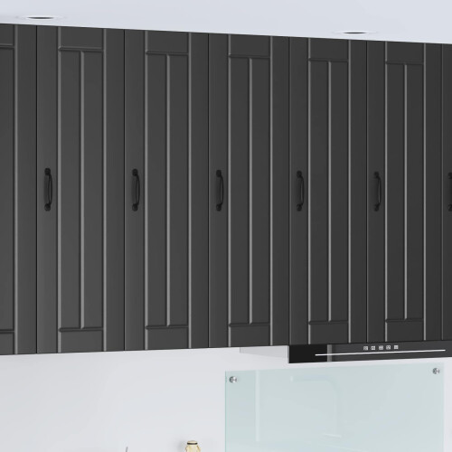Berkfield Dishwasher Panel Lucca Black 30 x 31 x 100 cm Engineered Wood