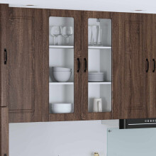 Berkfield Kitchen Wall Cabinet with Door Lucca Brown Oak 80 x 31 x 100 cm