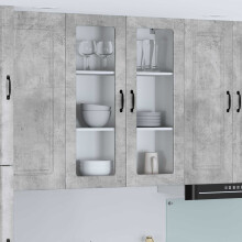Berkfield Kitchen Wall Cabinet Lucca Concrete Grey 80 x 31 x 100 cm
