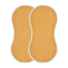 Mustard Yellow Muslin Baby Burp Cloths 2 Pack Super Soft Absorbency Washcloths for Newborns