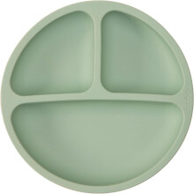 Silicone Suction Plate for Babies with Strong Grip, Easy Clean, Durable Flexible Material, Green