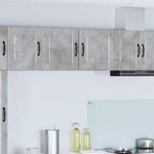 Berkfield Dishwasher Panel with Shelf 2 pcs Concrete Grey 40 x 31 x 40 cm