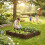Houten tuinrand, flexibele donkerbruine rand 1