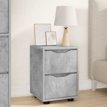 Berkfield Bedside Table Concrete Grey 30.5 x 30 x 43 cm Engineered Wood