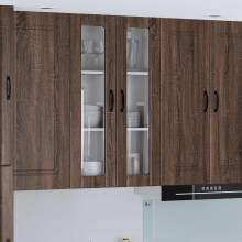 Berkfield Kitchen Wall Cabinet with Door Lucca Brown Oak 60 x 31 x 100 cm